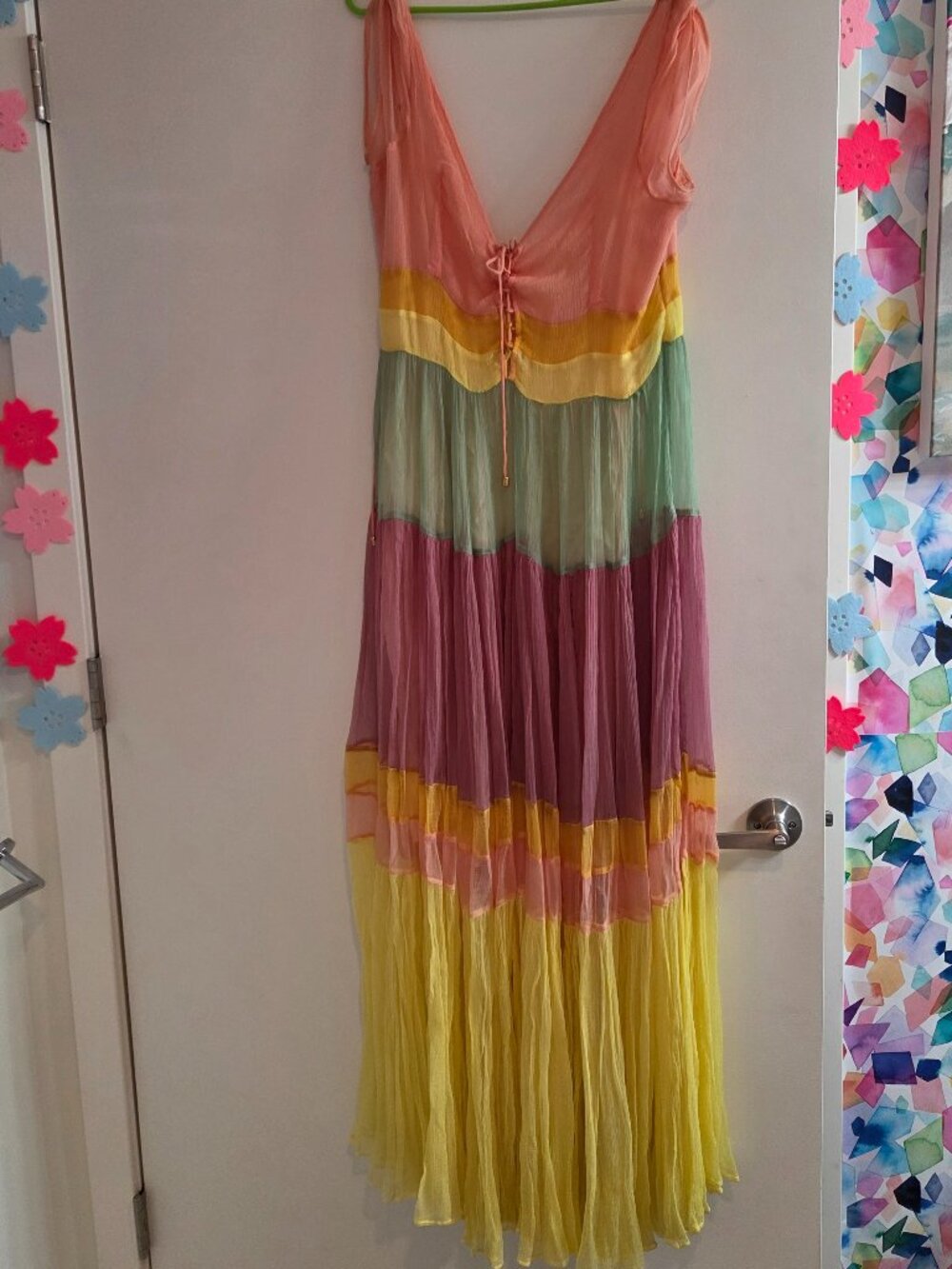 Free People NWT Hocus Pocus Colorful Maxi Dress Large